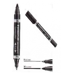 Pisak permanentny dwustronny LUMOCOLOR DUO Końcówka F 0.6 mm i M 1.5 mm