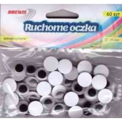 Elementy dekoracyjne - ruchome oczy okrągłe 14mm 60 szt. samoprzylepne RO9