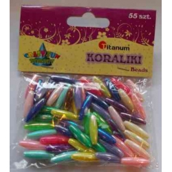 Koraliki Oval z dziurką. 5x19mm 55 szt. mix perłowych kolorów
