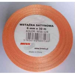 Wstążka satynowa 6mm 32m łososiowy WS6-124