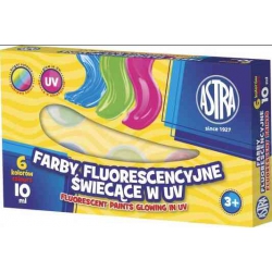 Farby fluorescencyjne świecące w UV 6 kolorów 10ml