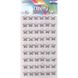 Dżety samoprzylepne 10mm srebrne gwiazdki 54 szt. DS41