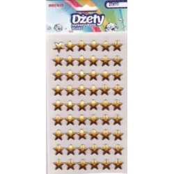 Dżety samoprzylepne 10mm złote gwiazdki 54 szt. DS40
