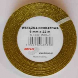 Wstążka brokatowa 6mm 22m złota WB6-1