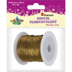 Drucik Florystyczny 0,45mm 30m  złoty CRAFT-FUN