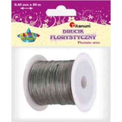 Drucik Florystyczny 0,45mm 30m  srebrny CRAFT-FUN