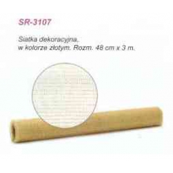 Siatka dekoracyjna w kolorze złotym 48cm x 3m SR-3107