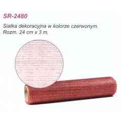 Siatka dekoracyjna w kolorze czerwonym 24cm x 3m SR-2480
