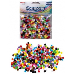 Pompony rozmiar 7mm mix kolorów 380 szt. POM34