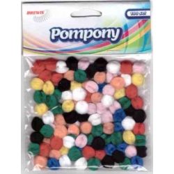 Pompony rozmiar 10mm mix kolorów 100 szt. POM33