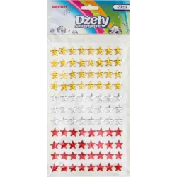 Dżety samoprzylepne gwiazdki mix 4 kolorów 10mm 88 szt. DSX4