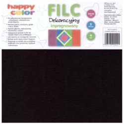 Filc dekoracyjny impregnowany arkusz 20x30cm 4mm CZARNY