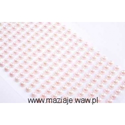 Półperełki samoprzylepne 6mm ok 247 szt. jasny róż