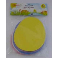 Wielkanocne ozdoby dekoracyjne. Jajka z pianki (14cmx10,5cm) 12 szt. PVE01